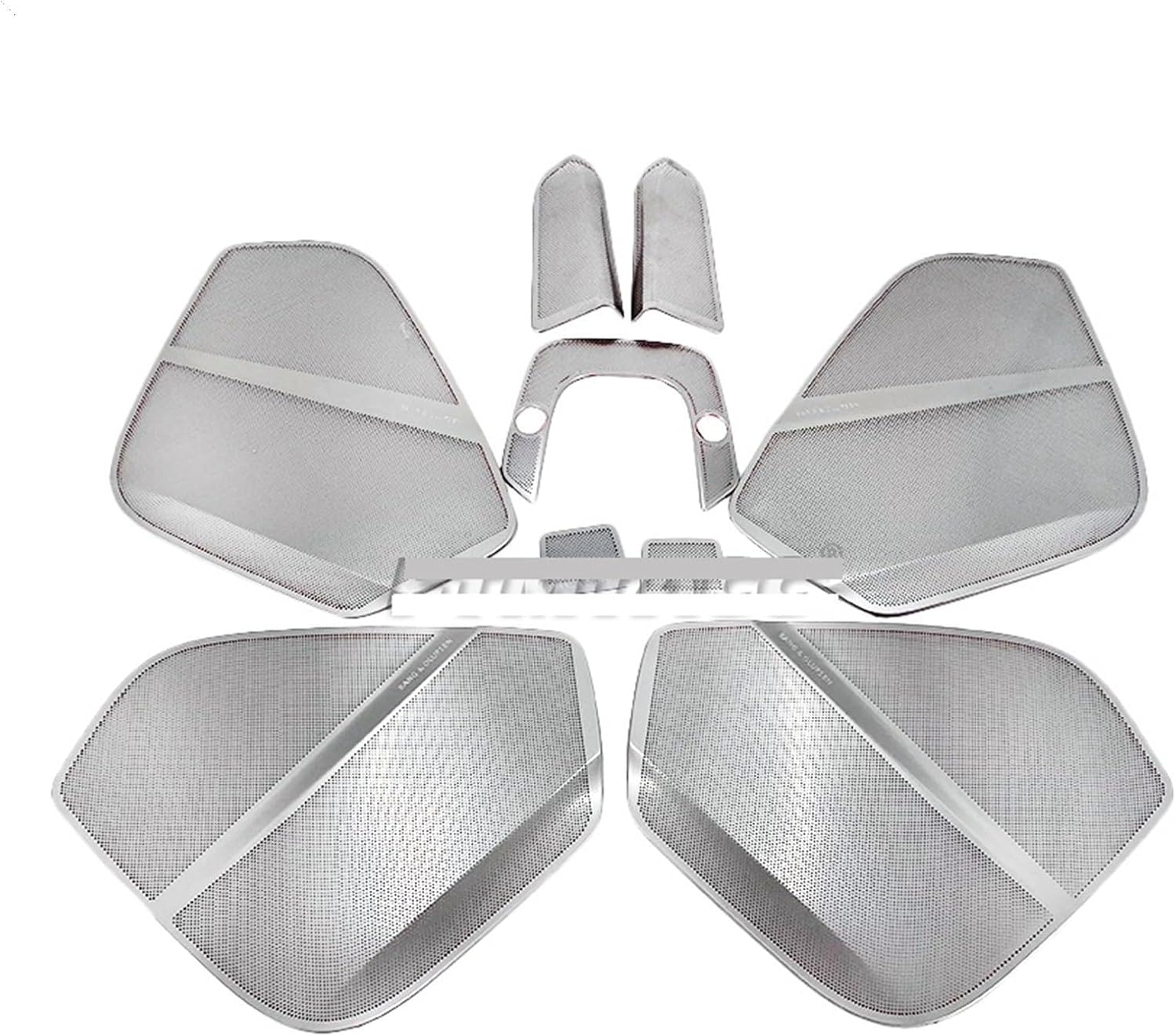 Fit for Audi Q8 2019 2020-2022 Car Door Audio Speaker Cover Loudspeaker Pad Trim Frame Sticker Stainless Steel Interior Accessories Door Audio Speaker Cover(B-Pillar)