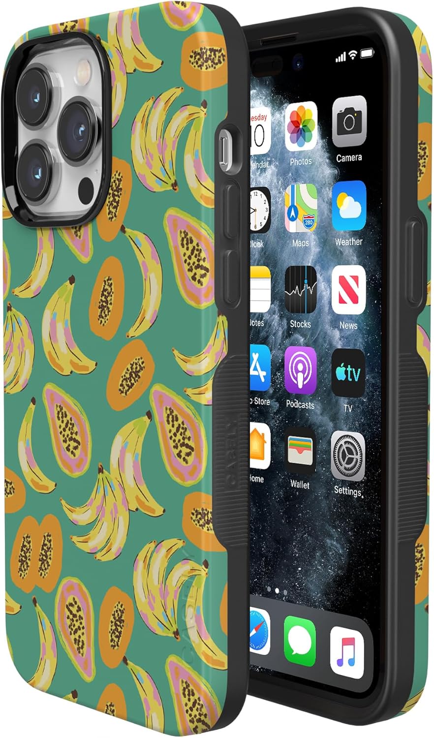 Casely iPhone 14 Pro Max Case | Papaya Palms | Dippin' Daisy's Tropical Vacation | Bold Protective Design | Compatible with MagSafe