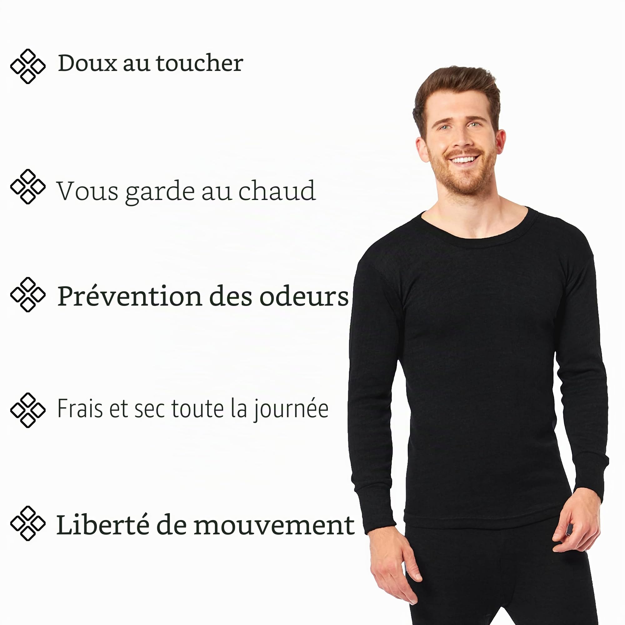 Heatwave® Lot de 2 hauts thermiques à manches longues pour homme