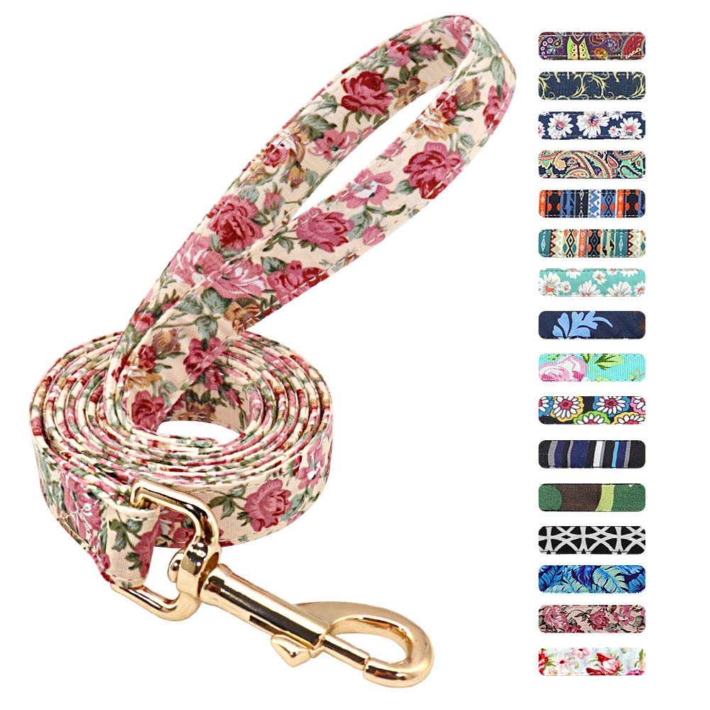 BeiruiFloral Dog Leash for Small Medium Large Dogs - Durable Strong Nylon Light-Weight Dog Leash,5FT/150cm,Cream Pink