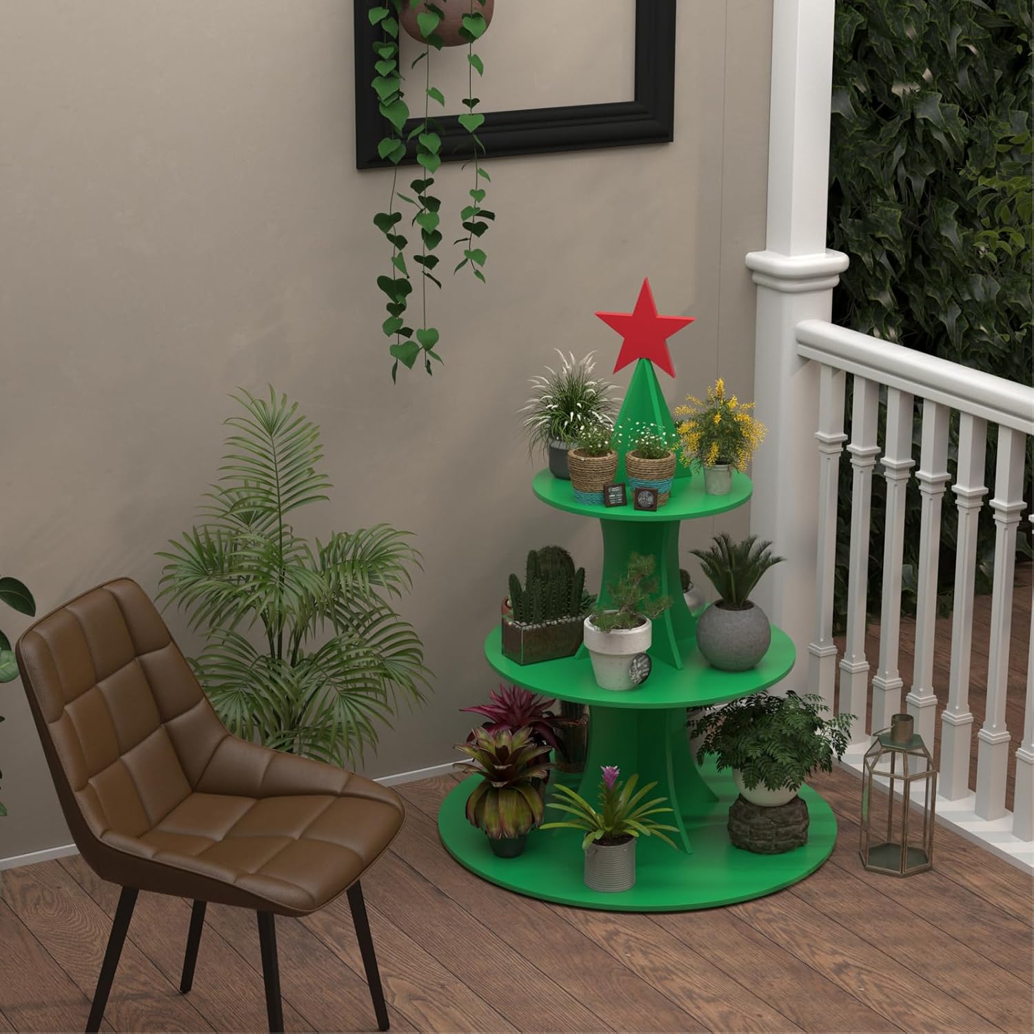WOTE Plant Stand Indoor,Rotating 3Tiered Tall Plant Stands