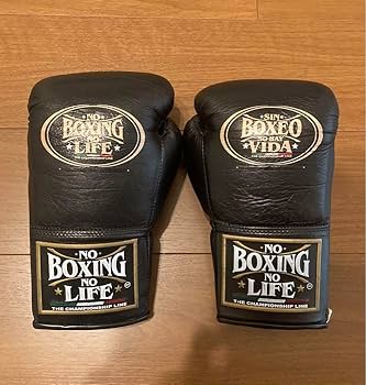 No Boxing No Life(ゴールデンボーイロゴ) ボクシンググローブ NO BOXING NO LIFE Boxing Gloves 10oz MetallicBlack/Gold Lace