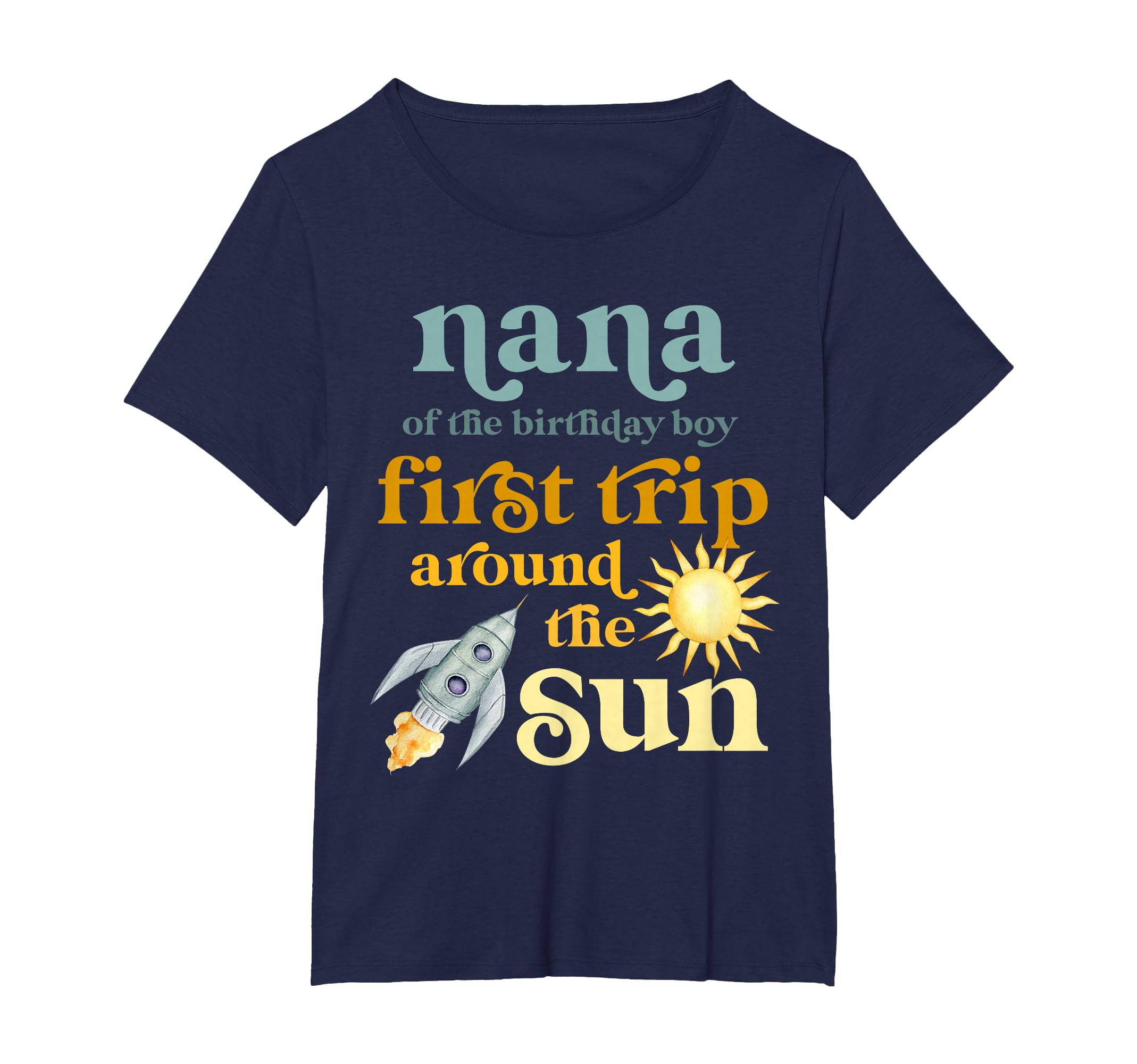 Nana Outer Space 1st Birthday First Trip Around The Sun Baby T-Shirt