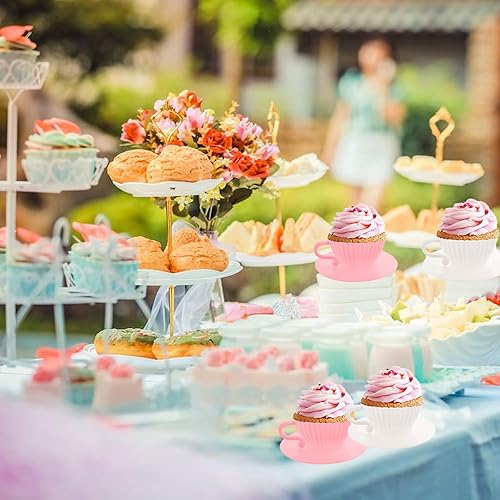 Miniatura 6 de Tazas de silicona para magdalenas, 16 forros para cupcakes para tazas de té, forros reutilizables para magdalenas, tazas de silicona para hornear, 8