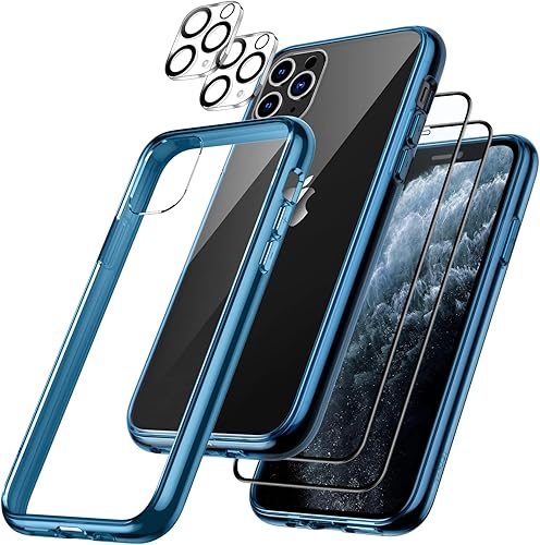 Miniatura 8 de JETech Funda 5 en 1 para iPhone 11 Pro Max de 6.5 pulgadas, con 2 protectores de pantalla para lente de cámara, no se pone amarillenta, a prueba de
