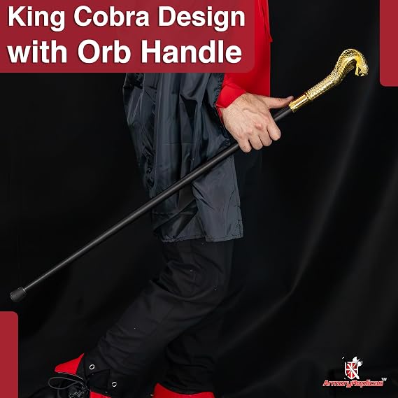 Armory Replicas King Cobra Golden Pharaoh Walking Cane