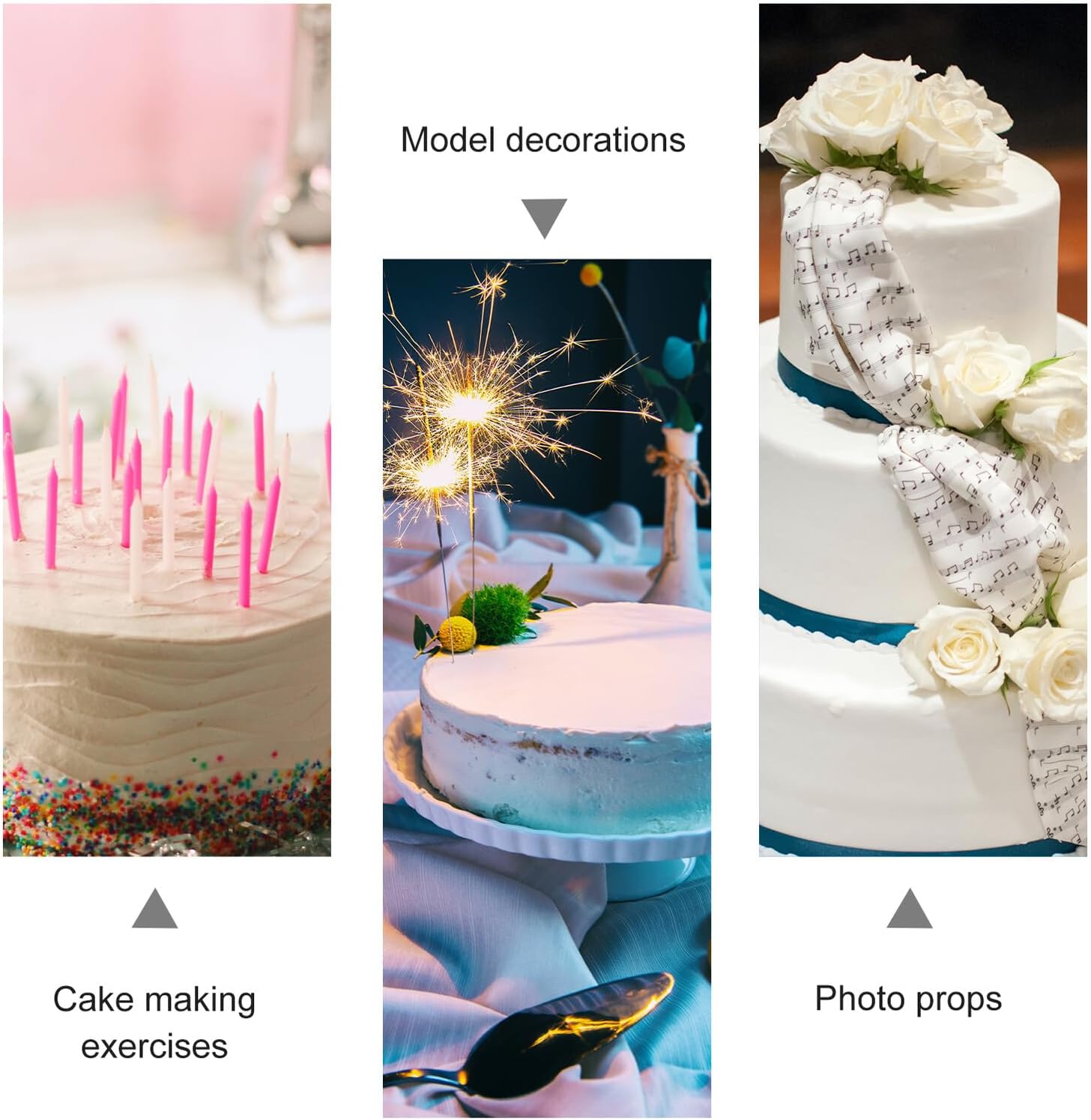 White Cake Model Kit 4 Piece Set for DIY Crafting and Photos