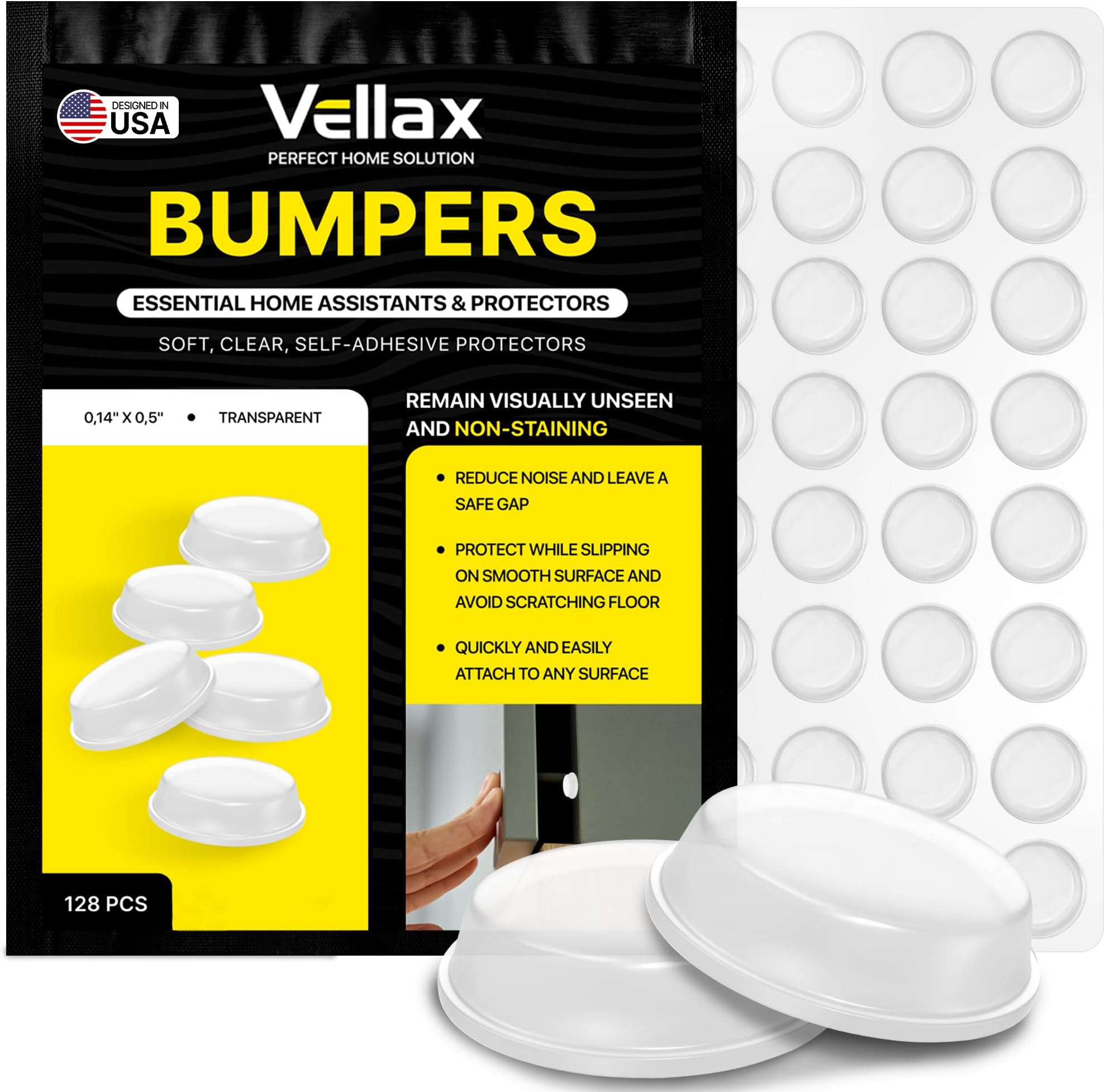 Bundle 2 Items 100 Door Bumpers (Flat Top) + 72