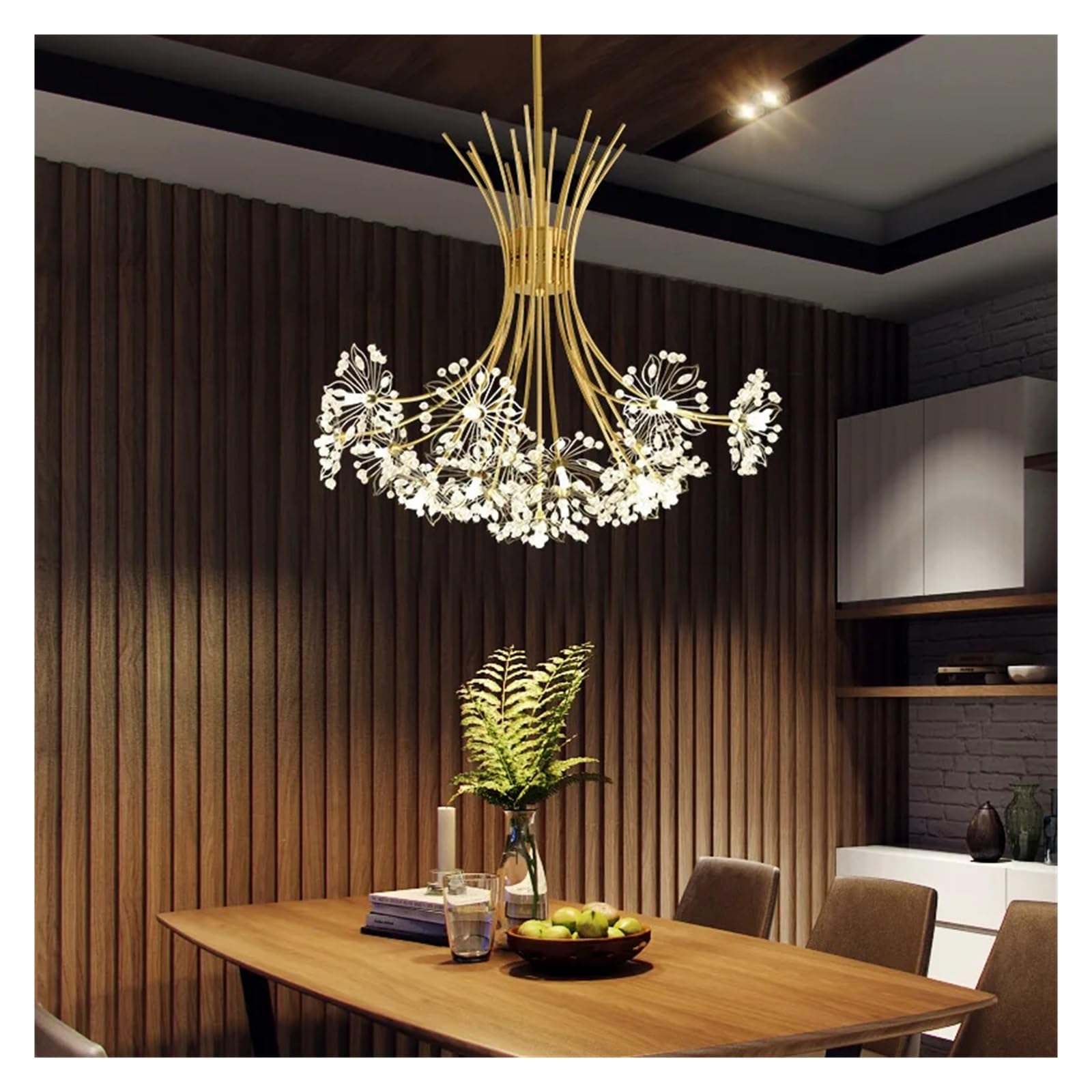 Lustre d'Intérieur en Cristal Premium et Lampe Suspendue de Plafond LED