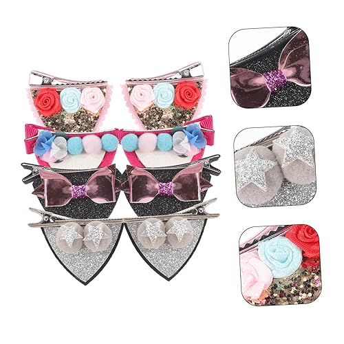 Miniatura 3 de Pinzas para el cabello, 4 pares tridimensionales para niños, tarjeta de emisión infantil