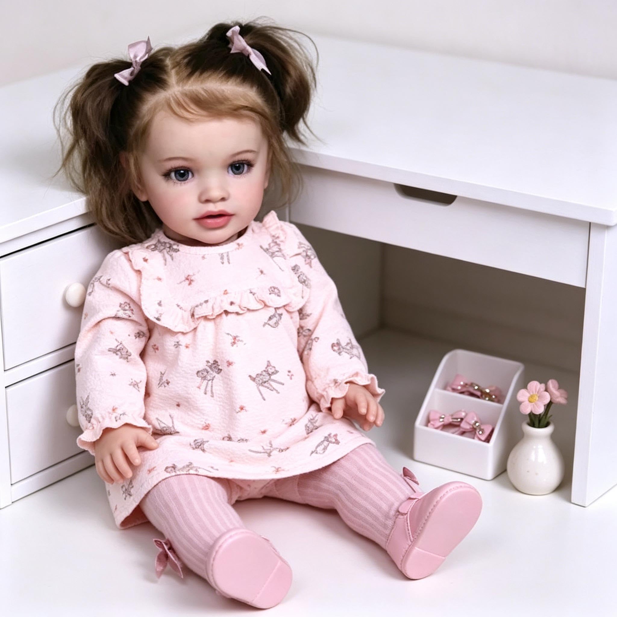 Muñeca Bebé Reborn Niña Pippa 26 Pulgadas 66 cm Muñecas Realistas Reborn Tamaño Grande Que Parecen Reales, Cuerpo De Tela Suave, Realista Muñeca Recién Nacida para Niños
