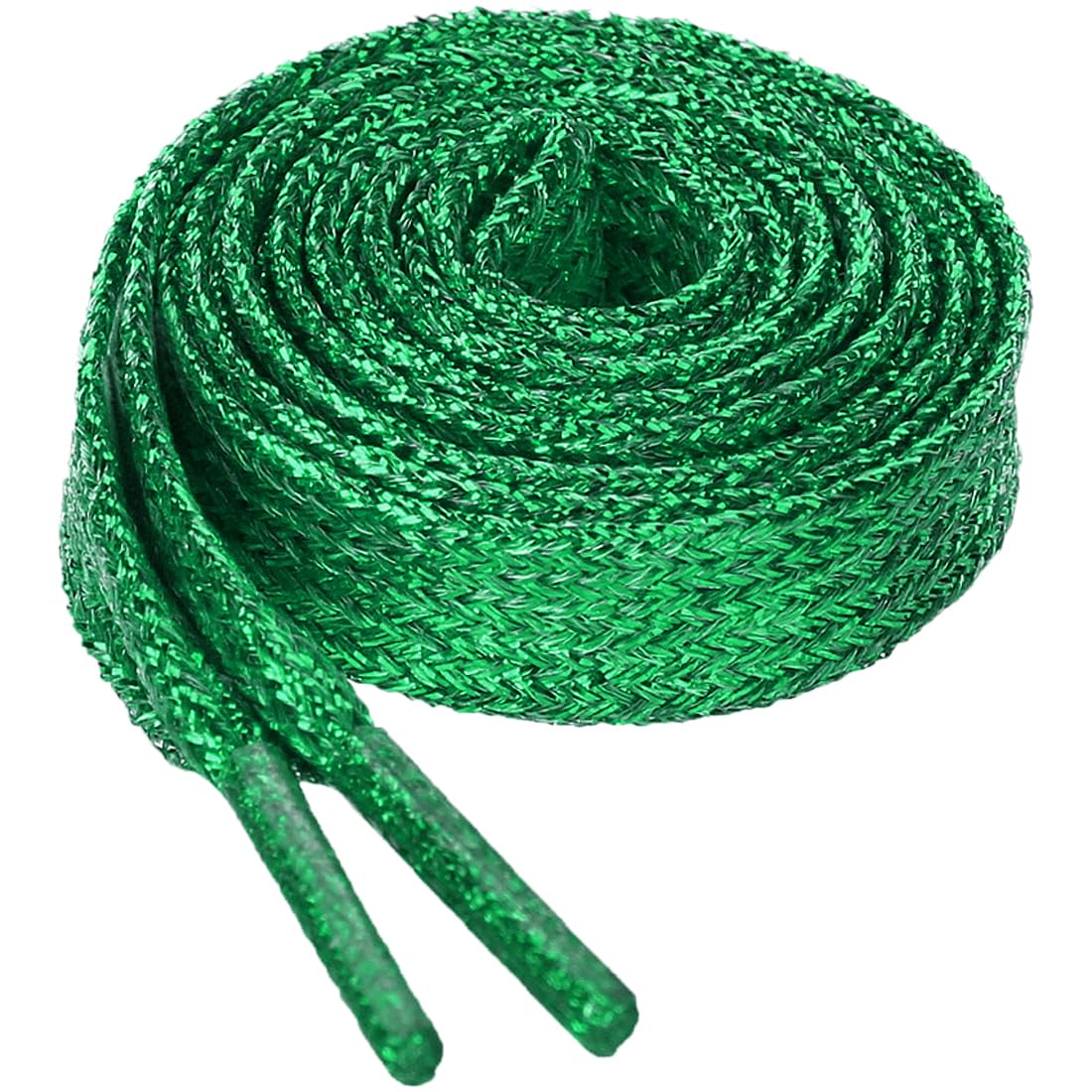 Glitzer-Sneaker-Schnürsenkel Grün – 50 Cm Flach, 10 Mm Breit, Reißfestes Polyester
