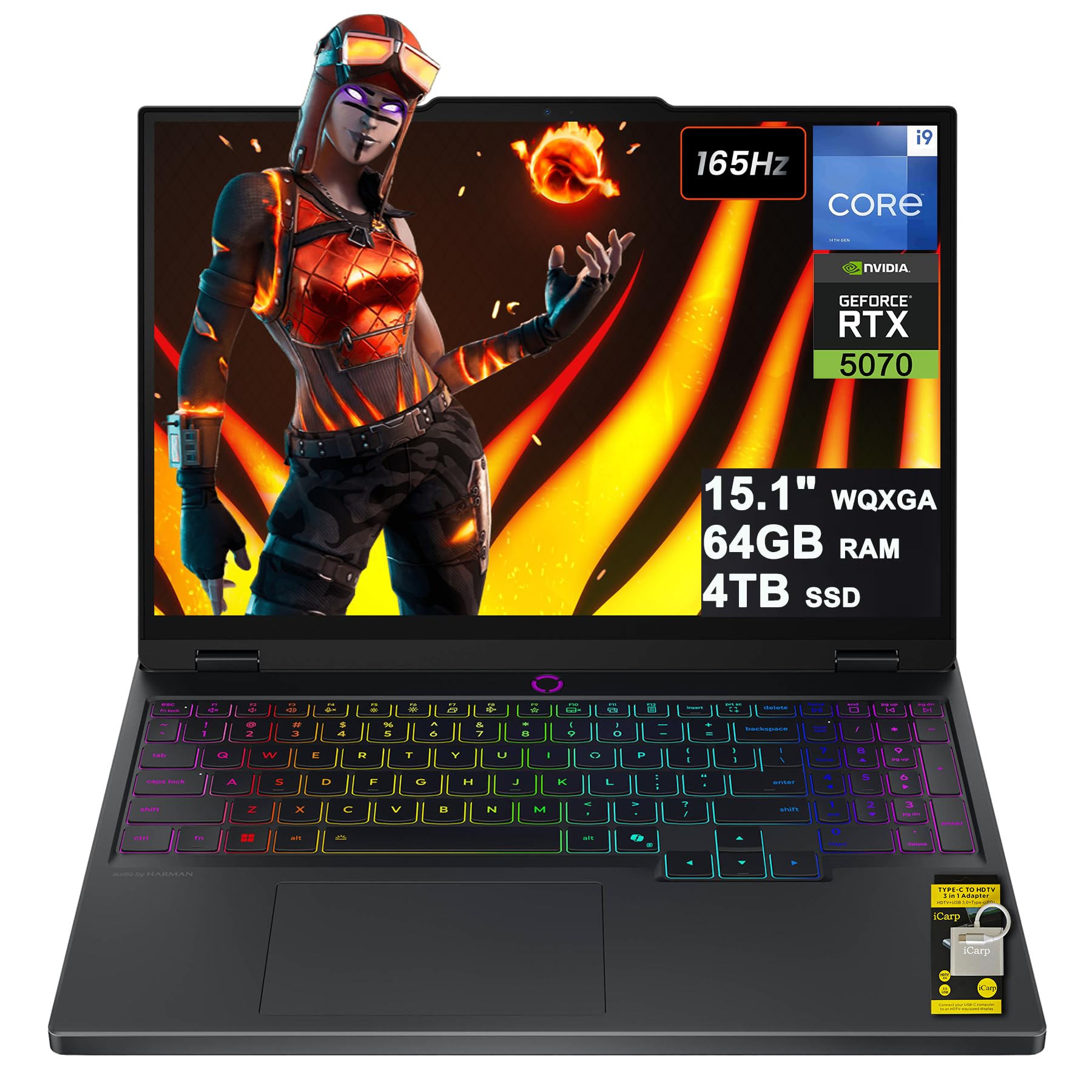 Lenovo Legion 5 Ai Gaming – I9-14900HX, 64GB RAM, 2TB SSD, RTX 5070, Display OLED 15.1″ 165Hz, Win 11 Pro