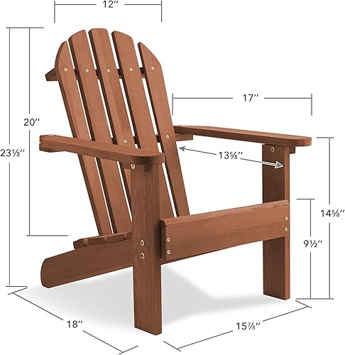Miniatura 3 de Casafield Silla Adirondack para niños, sillas de madera de cedro para exteriores, para patio, terraza, césped y jardín, parcialmente premontada,