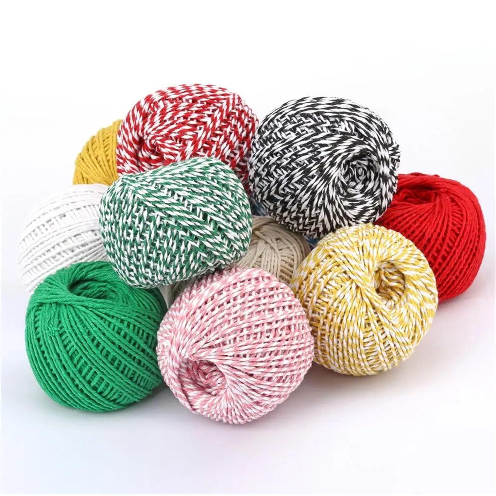 Bindfaden Two Colors Cotton Bakers Twine Rope Rustic Country Crafts Handmade Accessories (Color : 10 Pcs 8)