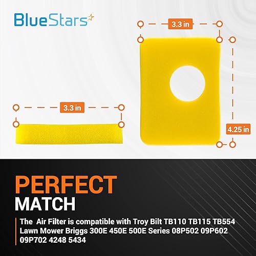 Miniatura 6 de BlueStars 6 filtros de espuma para filtro de aire 799579  Sustituye a BS 4248 5434 799579  Compatible con cortacésped motor 09P602 09P702 550e-550ex