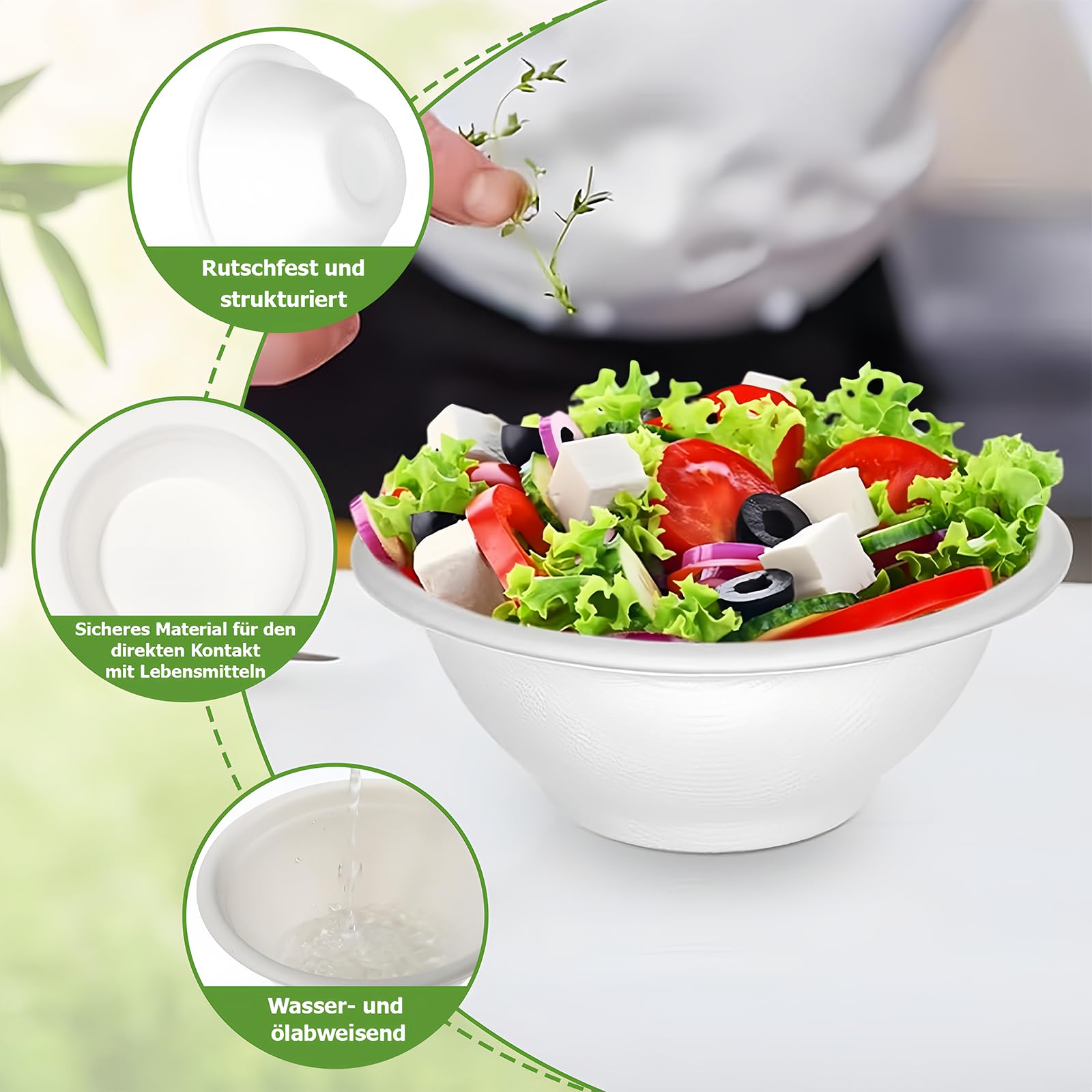 Coztie Kompostierbare Suppenschalen 100 St. - Zuckerrohr 260 Ml Für Party & Grillen