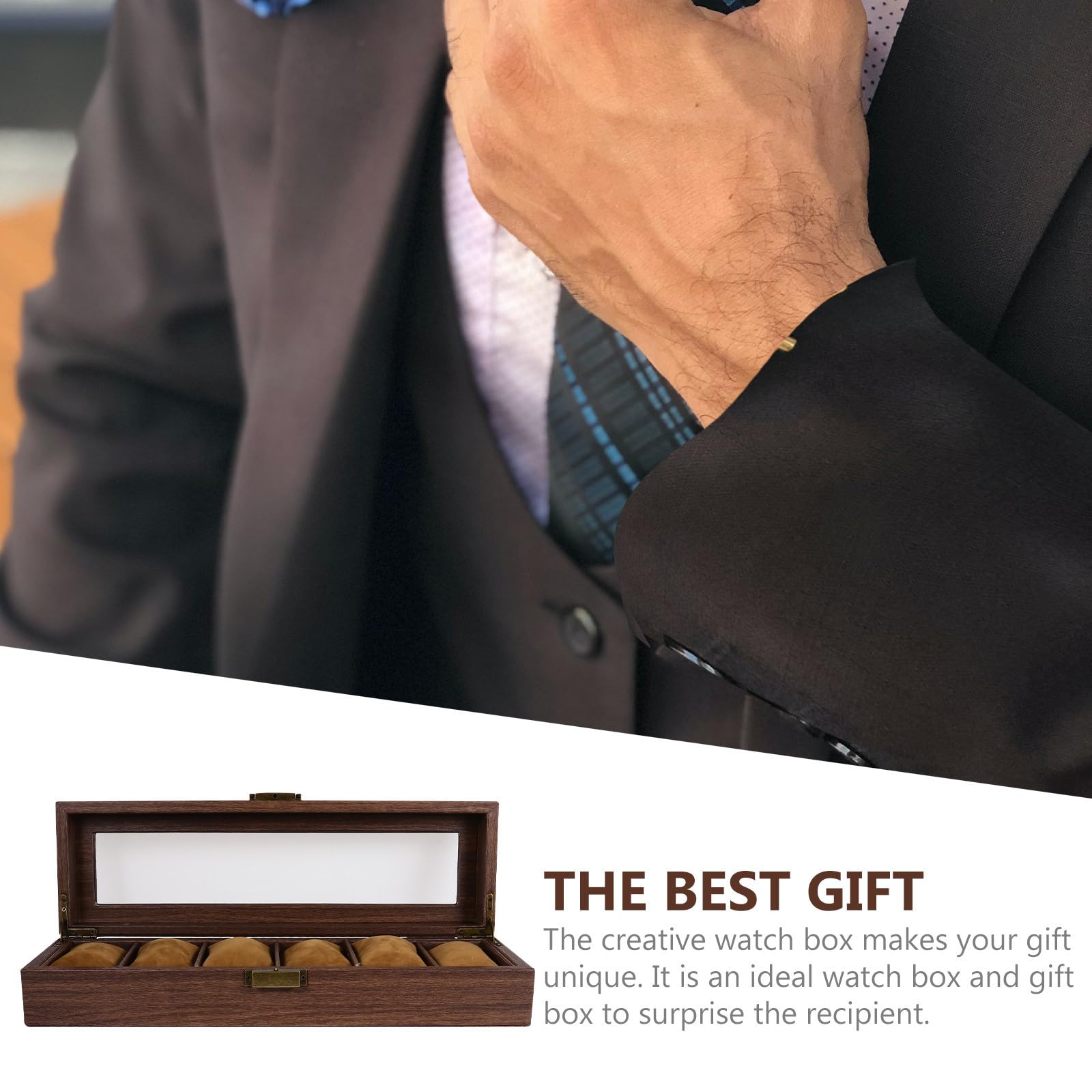 VICASKY Scatola Porta Orologi Uomo Legno, Contenitore Elegante per Gioielli