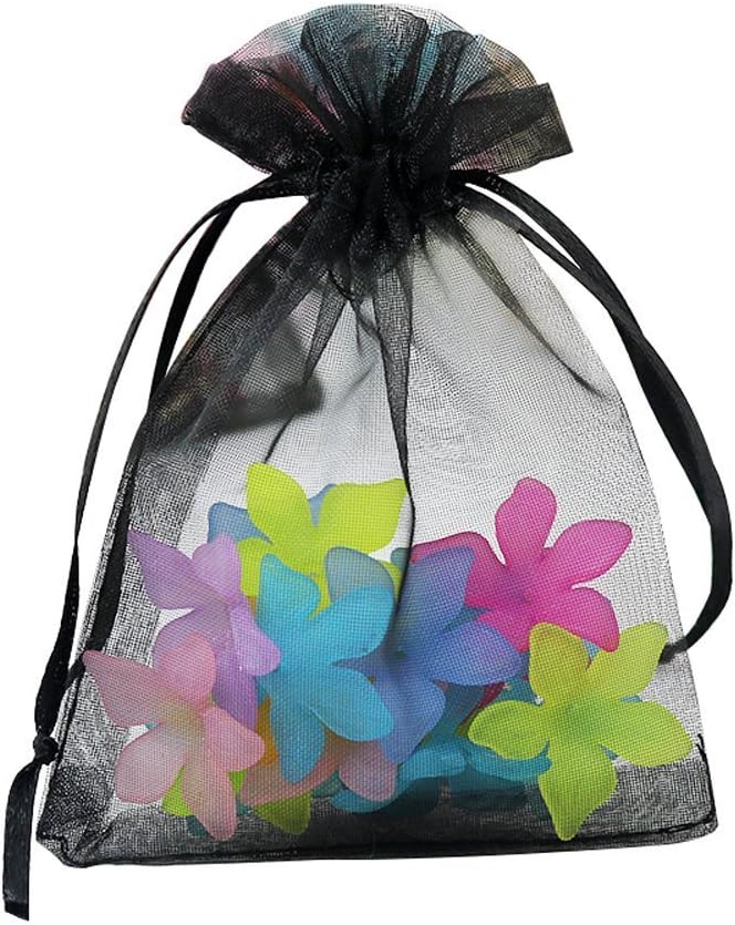 Wudygirl 100pcs Sheer Organza Bags 4X6 with Drawstring Jewelry Pouches Bags for Party Wedding Favor Candy Seashell Gift Bags (Black 4x6) - Image 8