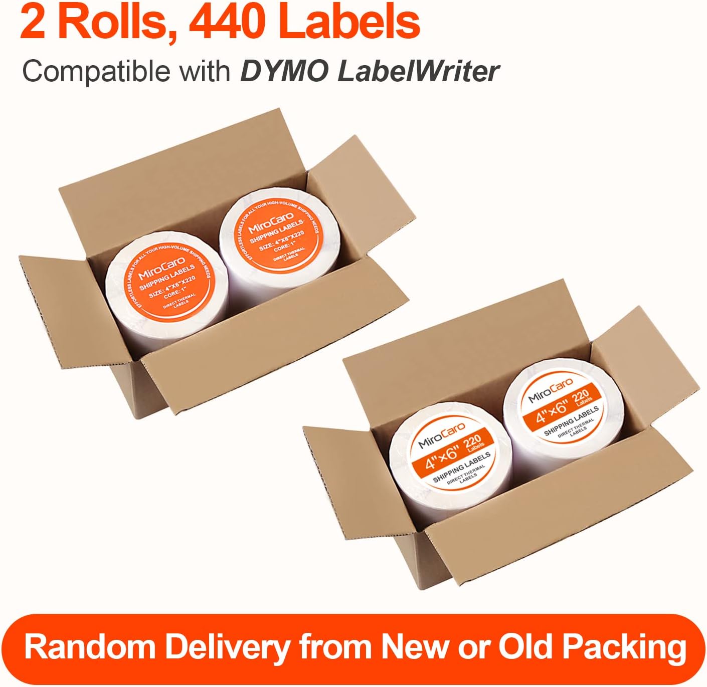 4" x 6" Shipping Labels Compatible with Dymo Labelwriter 4XL 1744907,1755120, Postage Thermal Labels (2 Rolls, 440 Labels) - Image 3