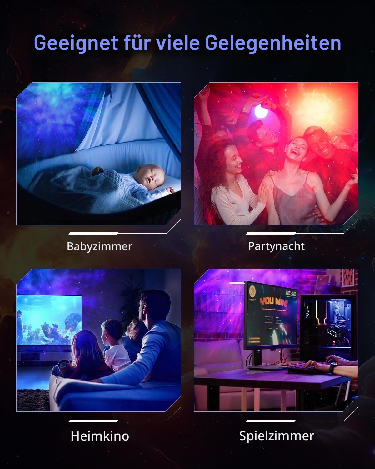 The Three Musketeers LED Sternenhimmel Projektor, WiFi Projektor Galaxy Sternenlicht Kinder mit Sprachsteuerung von Alexa/Smart Life App, für Kinder/Schlafzimmer/Party