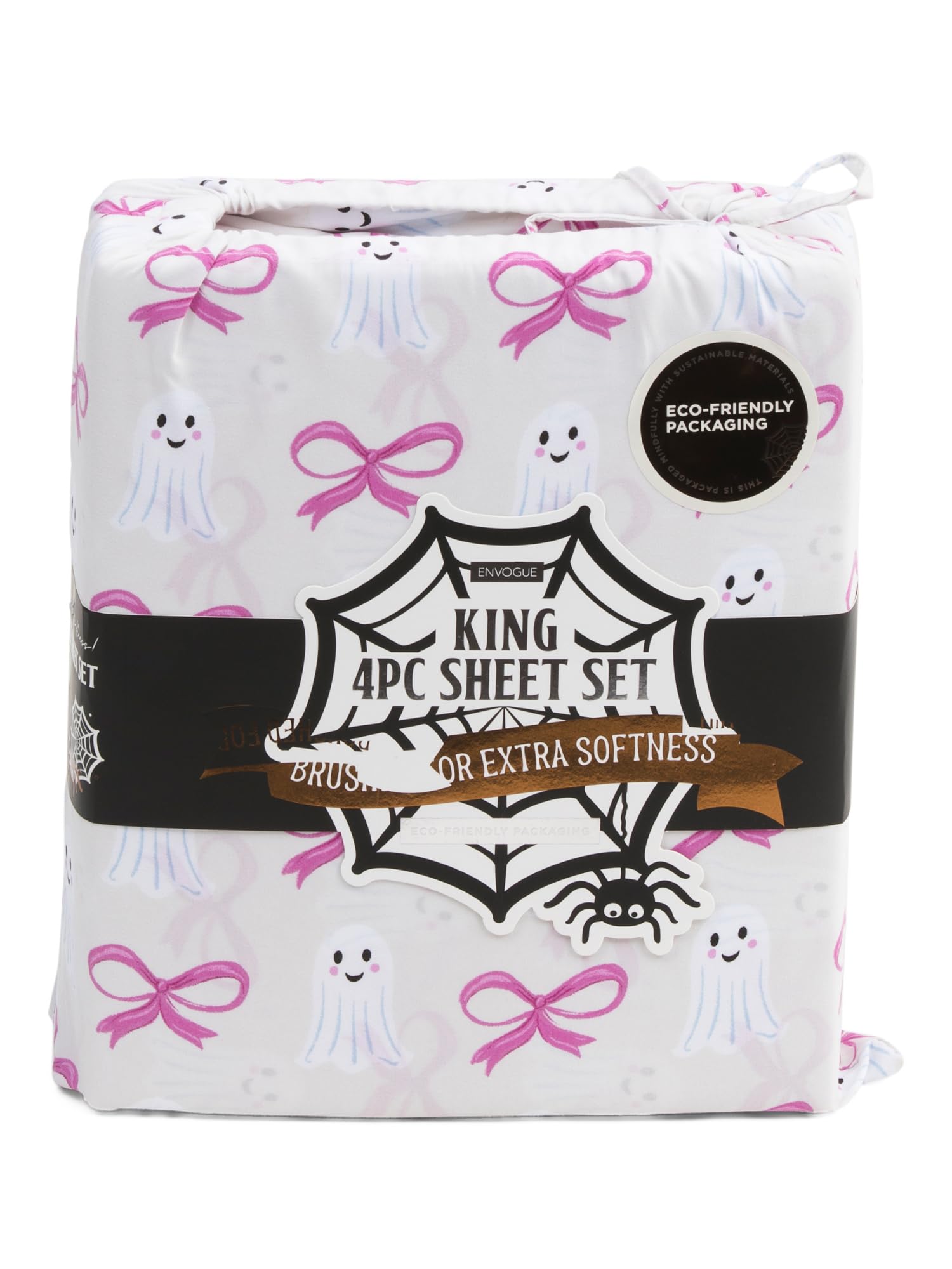 Envogue Girlie Ghosts & Bows Halloween Sheet Set, Twin