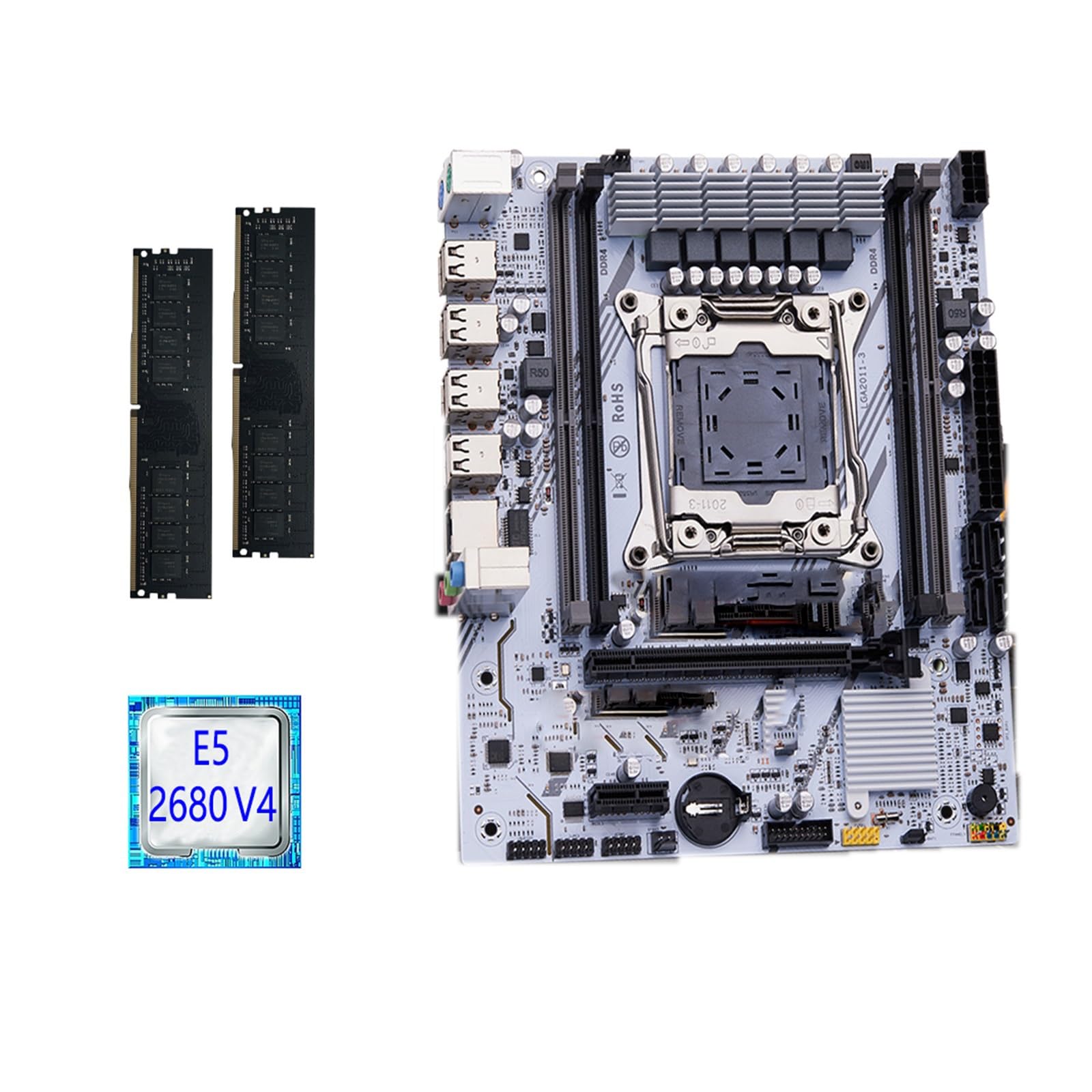 Scheda madre Kit scheda madre Fit For QIYIDA X99 LGA2011-3 Xeon E5 2680 V4 DDR4 16 GB (2 x 8 GB) PC4 SATA PCI16 x 3.0 NVME M.2 Computer da gioco(Motherboards)