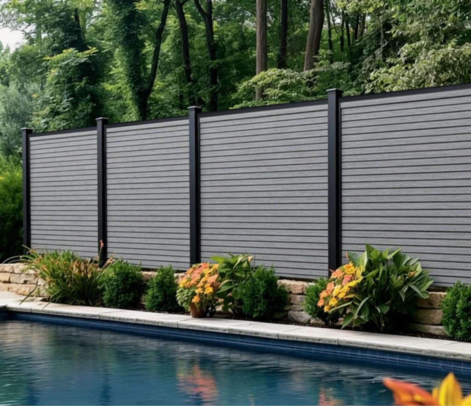 Grey Oak Composite Fence Slats 180 x 30cm Pack of 6 Panels Weather and UV Resistant Garden Fencing Boards 6ft x 6ft