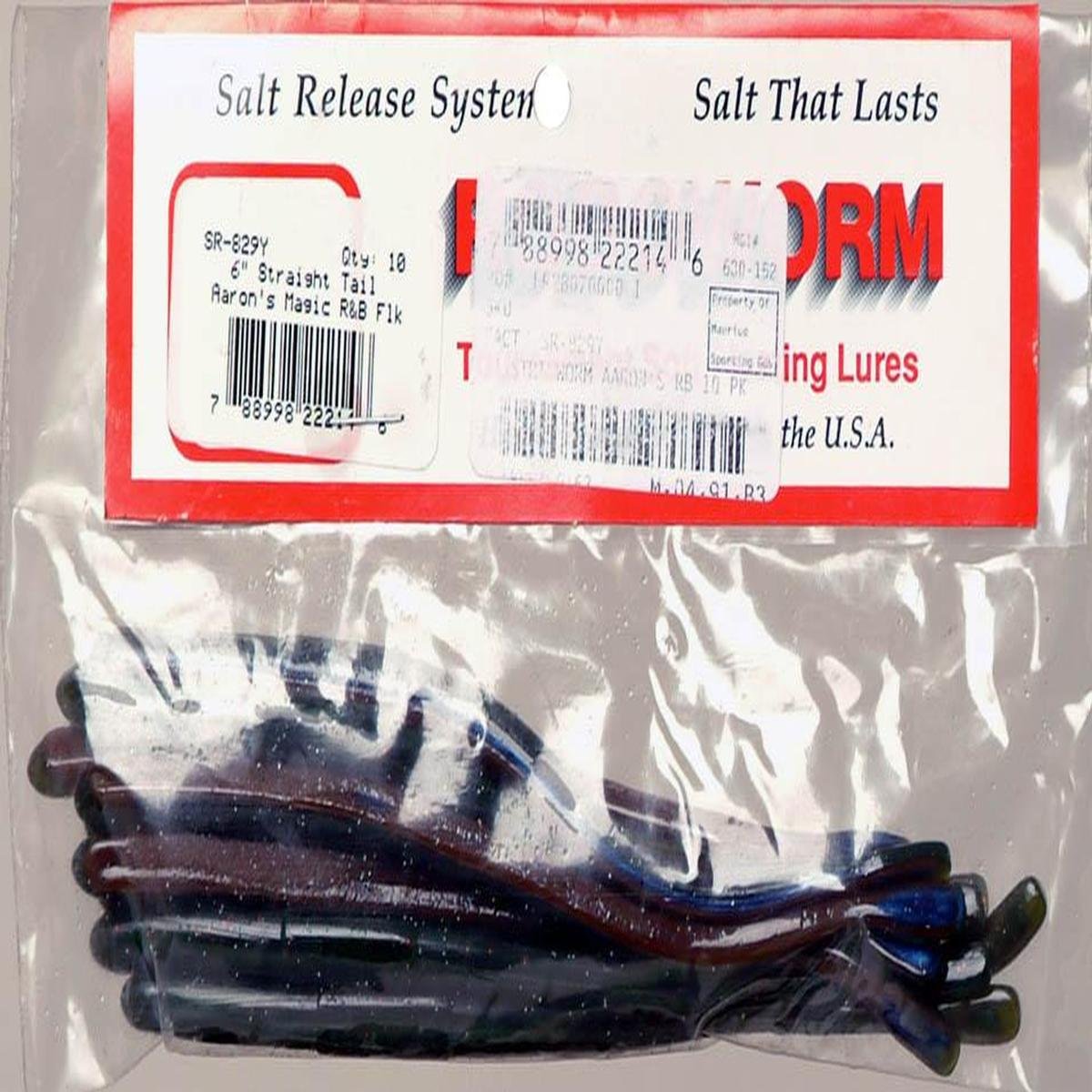 RobowormStraight Tail Worm Bait (Aaron's Magic/R&B, 6-Inch)