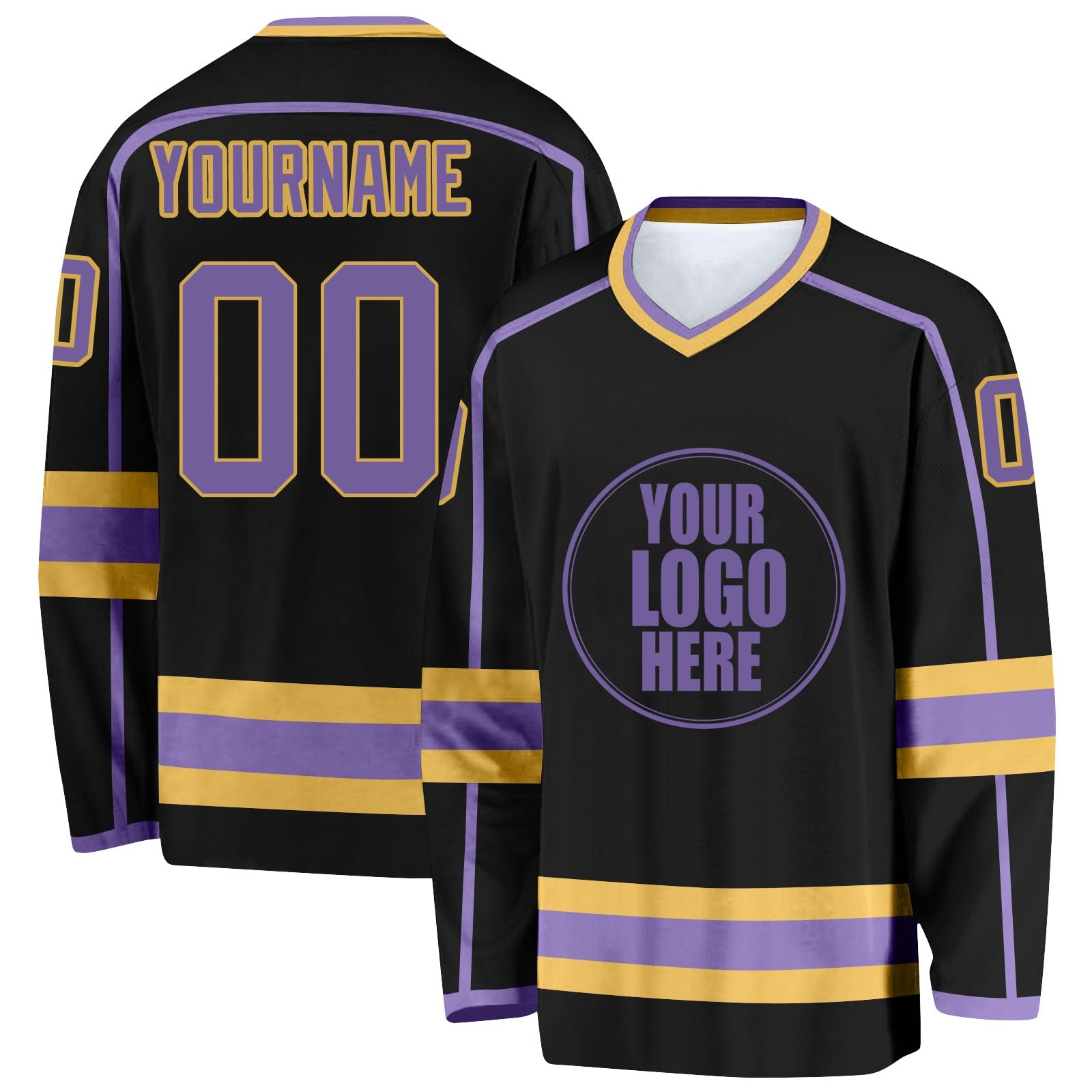 Custom Ice Hockey Jersey Personalized Printed Long Sleeves Shirt for Hockey Fans Men Women Youth Breathable Sports T-Shirts Athletic Tops