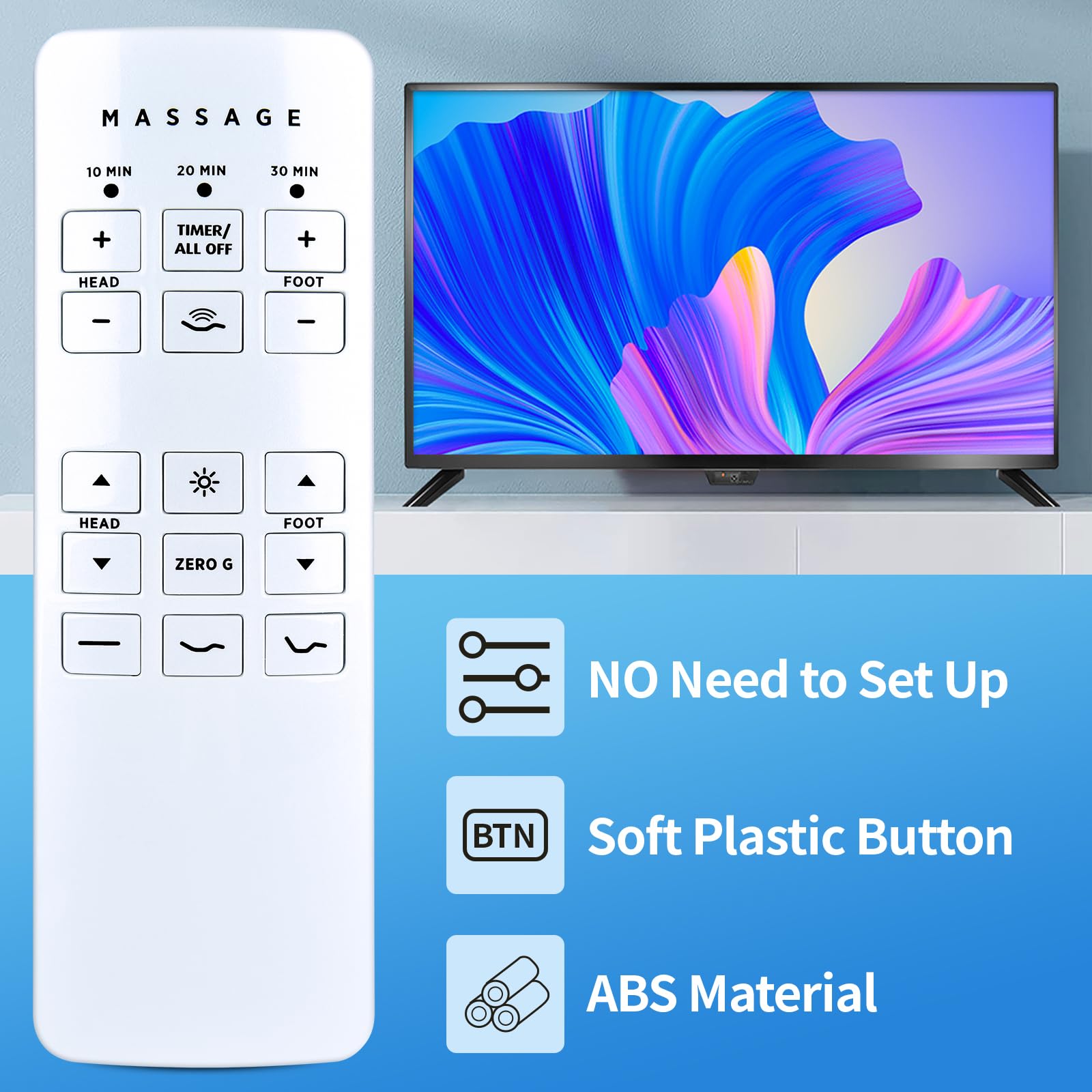 Replacement Remote Control For OKIN RF258c Adjustable Beds - Compatible With Serta 76398, 79016