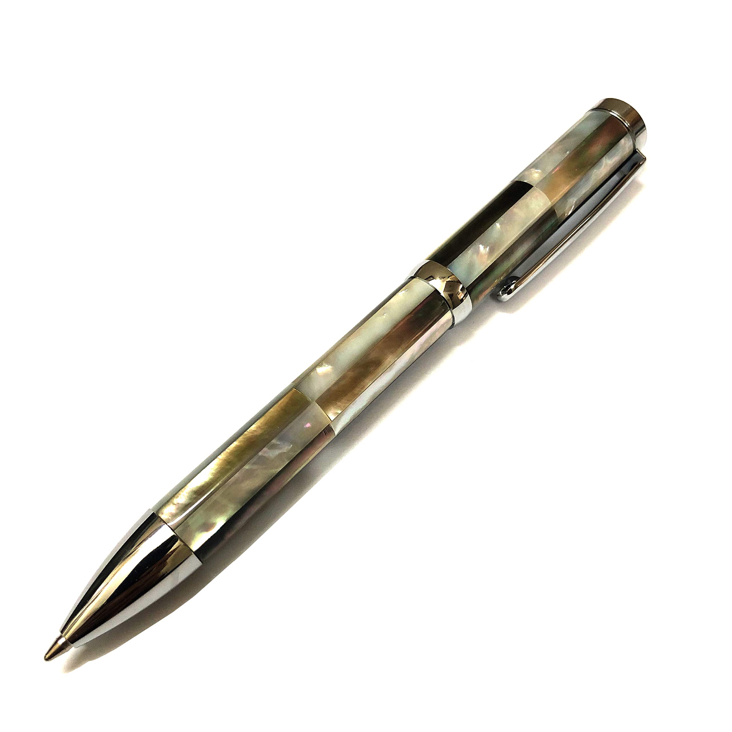 HHA Handmade mother of pearl ballpen from Vietnam- ideal gift for man/woman at work (grey/white)