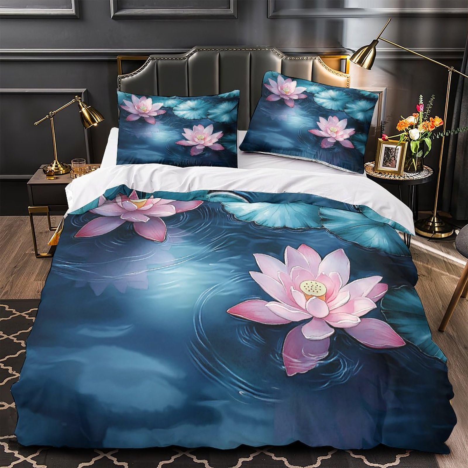 Housse de Couette Yorkshire Lit King Parure Microfibre 220x240cm
