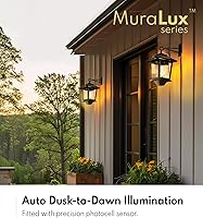 Vista 3 de PASAMIC Paquete de 2 faroles solares de pared con bombilla reemplazable, luces colgantes al aire libre con 4 paneles solares, aplique de pared LED