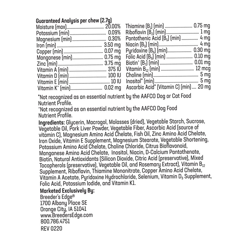 Breeder's Edge Breed to Wean Prenatal Soft Chews Sm Dogs & Cats, 400ct — Amazon image 7