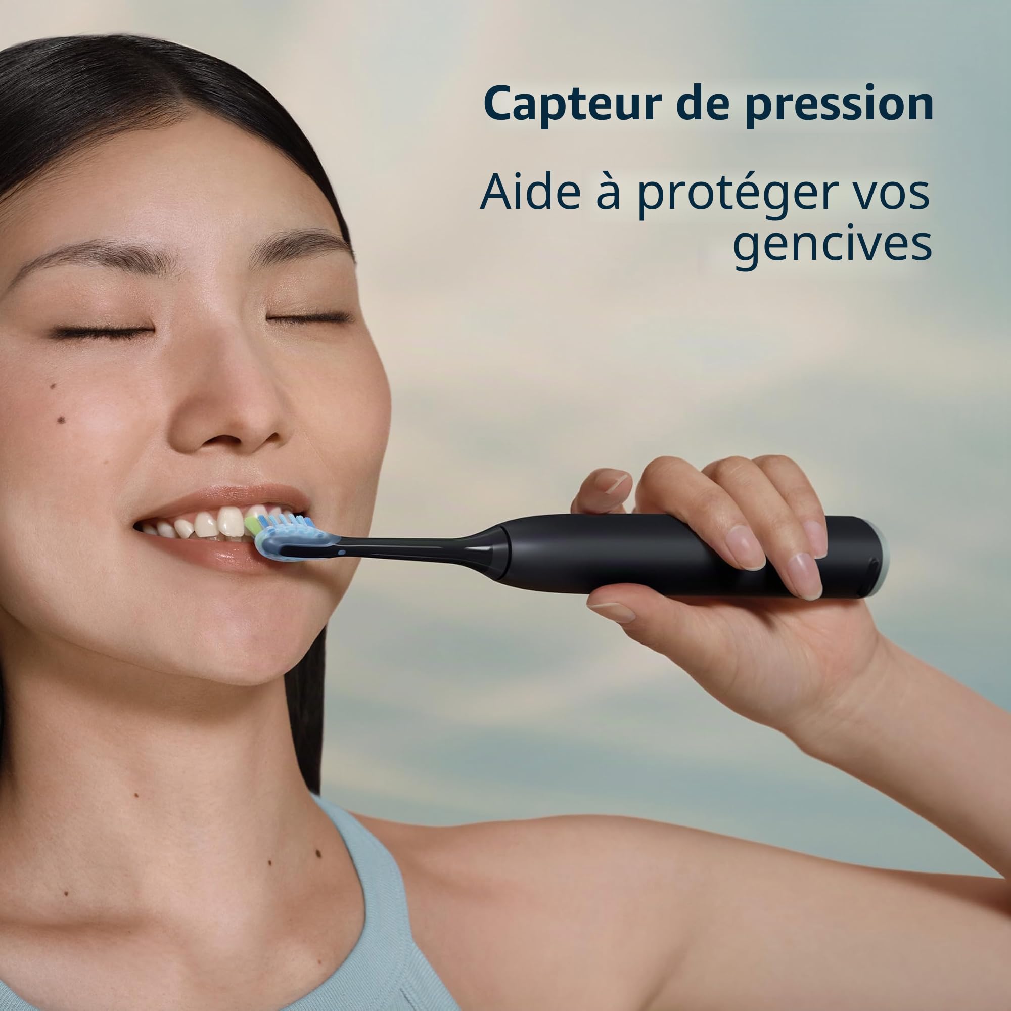 Philips Sonicare Brosse à dents électrique série 6500 - Technologie Sonicare nouvelle génération, capteur de pression, 9 réglages de brossage, SmarTimer, BrushPacer, autonomie de 21 jours, étui de