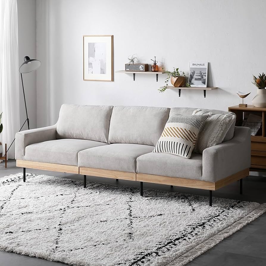 SMUK ソファ 2.5人掛け アイボリー スムク 北欧 ウッド アイアン RASIK