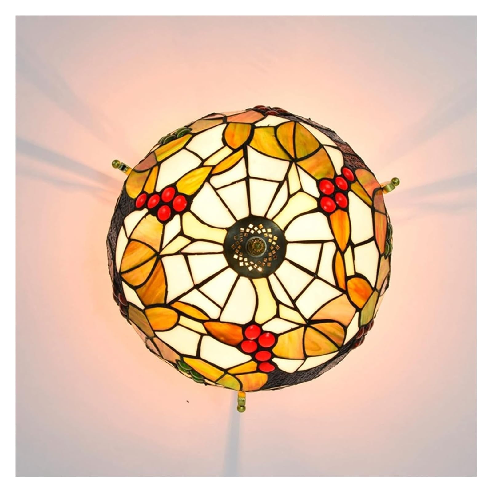 RWRAPS Lustre en Verre Feuille Verte Suspension plafonnier luminaire pour Salle à Manger île Chambre E26/E27