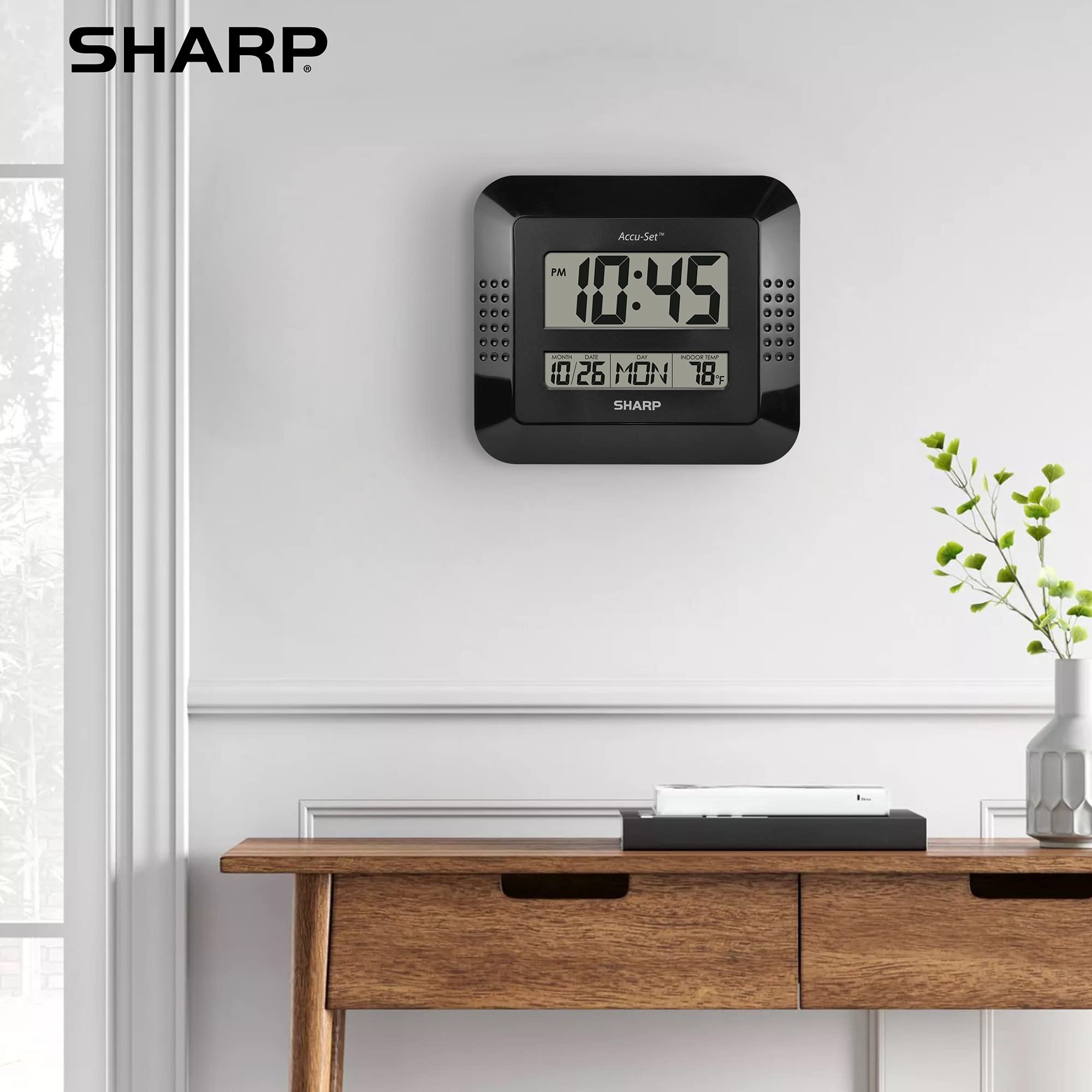 Sharp AccuSet Selfset Analog Wall Clock Automatic Smart Clock, Never