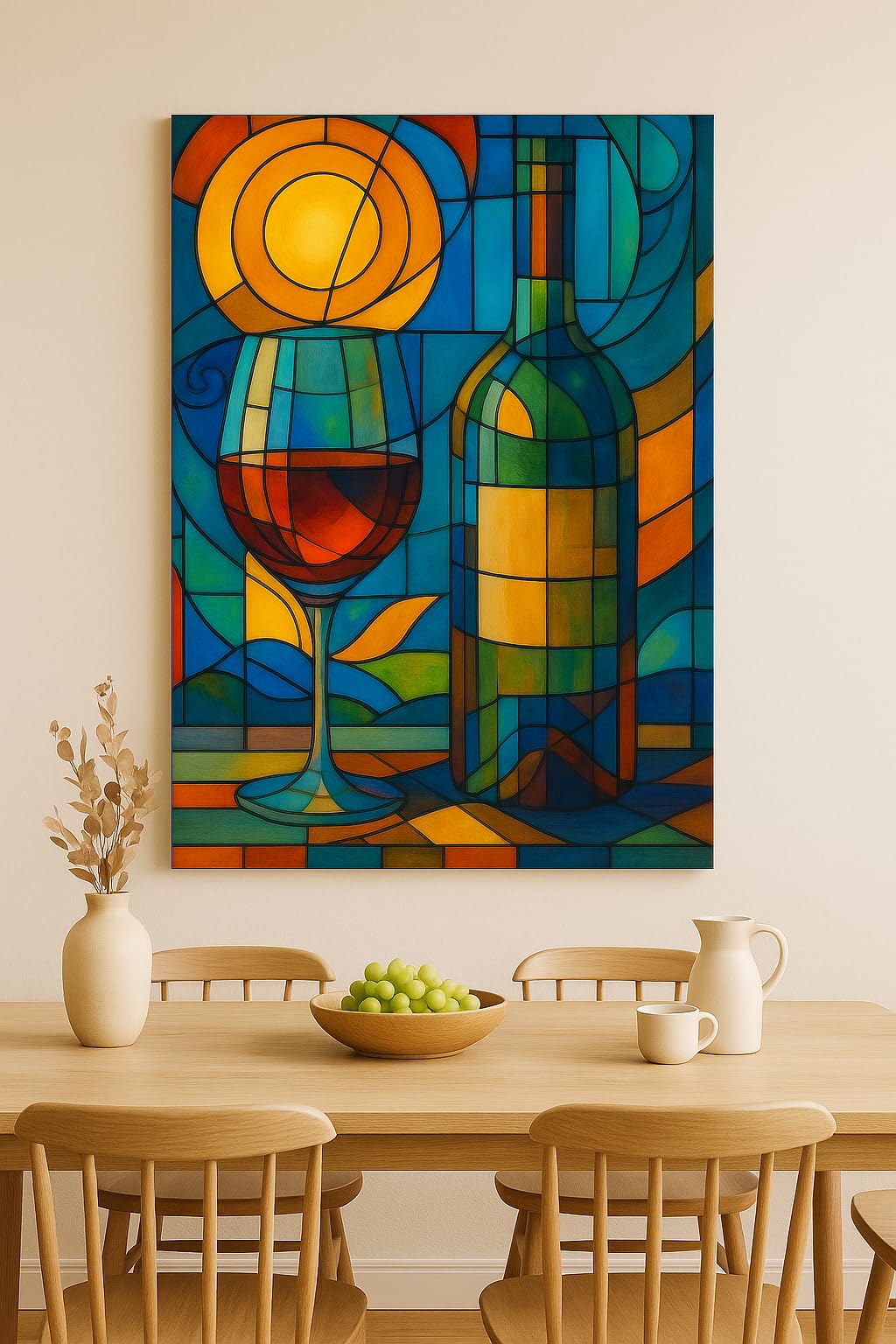 sunset of wine, Oil Painting Original Handmade