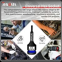 Vista 4 de Vaso de Punta de Impacto Hexagonal de 4mm, H4 Vaso Allen de Impacto de 1/2 Pulgada, Adaptador de Destornillador Hexagonal Alargado de Acero Cr-Mo