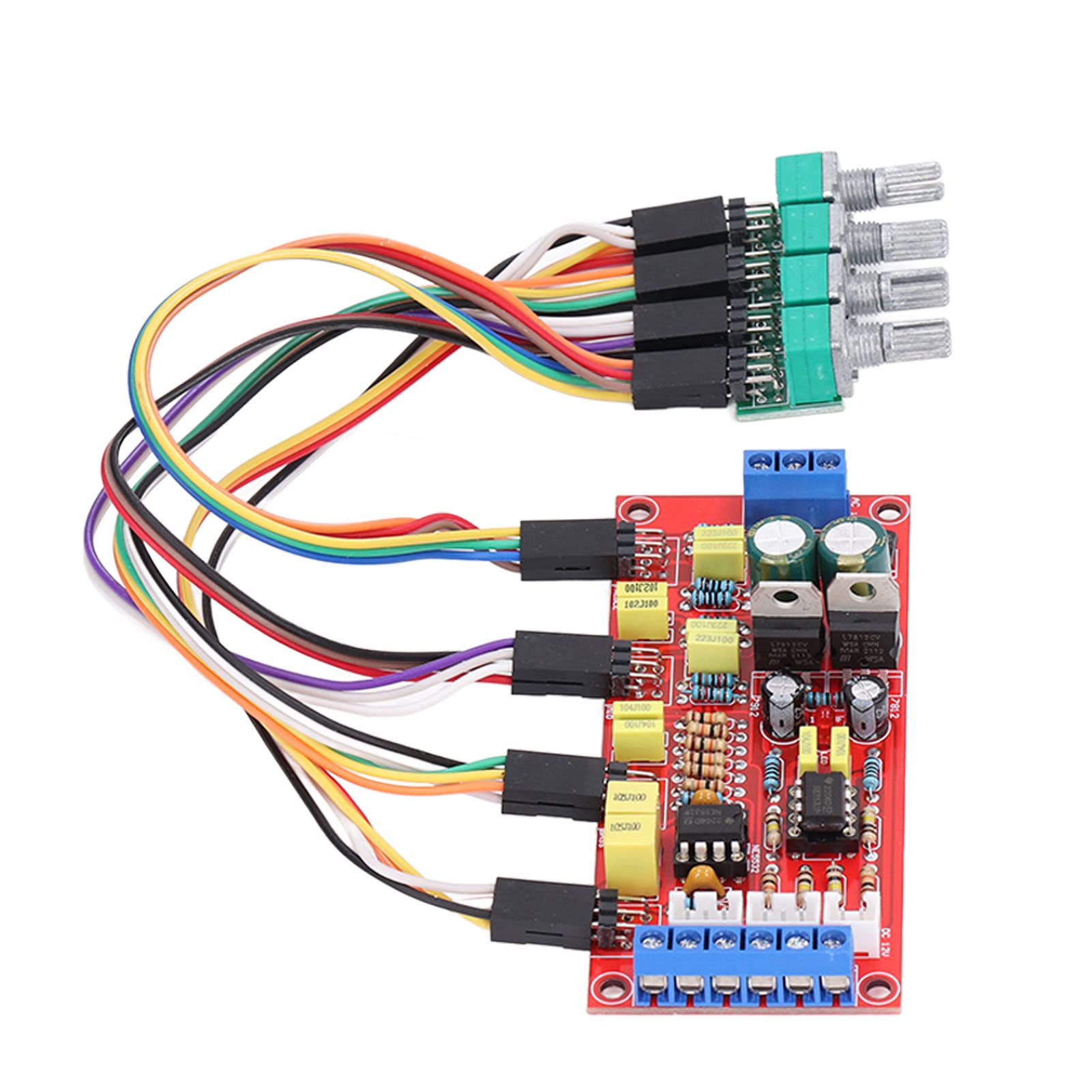 Preamplificatore Audio Stereo Hi-Fi con Controllo Volume, Treble e Bassi, Modulo PCB per Impianto con Equalizzazione Avanzata