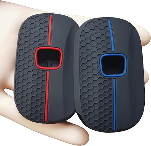 Miniatura 3 de 2 llaveros inteligentes de silicona para Honda Accord Civic Pilot HR-V CR-V Sport SI EX EX-L Touring 2024 2023 2022 (negro con rojoazul)