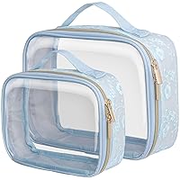 Vista 12 de PACKISM Bolsas de aseo transparentes 1 extra grande 1 grande 1 mediana - 3 paquetes de bolsas de maquillaje con asa, apertura grande de 180°, bolsas