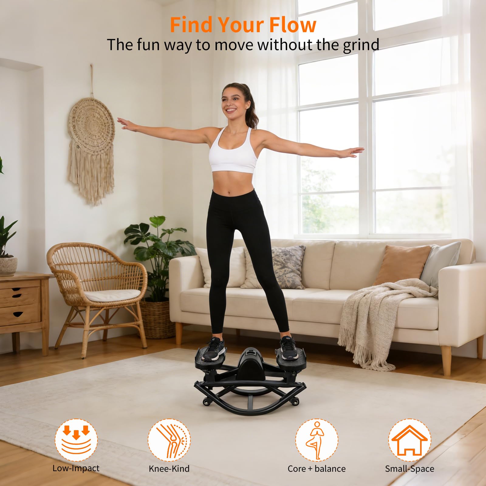 the rock stepper machine with resistance bands-side to side stepper for exercise at home,3d rocking stepper for hip mobility&posture correction,low-impact full body workout with digital monitor