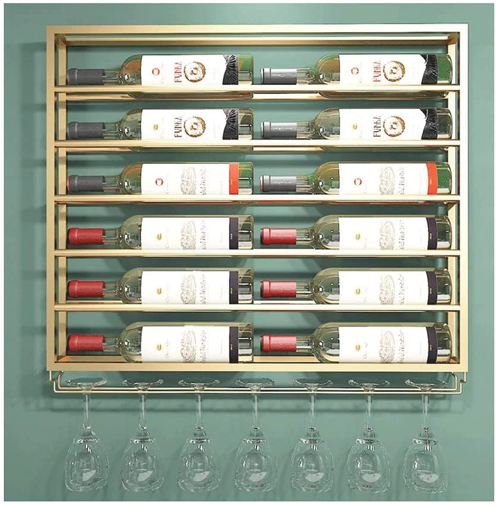 Armoire à vin créative suspendue en métal forgé pour décoration intérieure haut de gamme