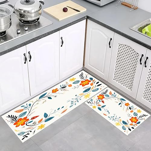 Miniatura 2 de Alfombras y tapetes de cocina con diseño de girasol, diseño bohemio, antideslizantes, para piso, antifatiga, cocina, decoración de cocina