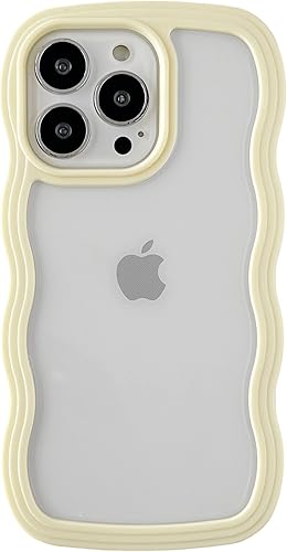 Miniatura 7 de Caseative Linda forma de marco de onda rizada a prueba de golpes, suave, compatible con funda de iPhone (blanco, iPhone 13 Pro)