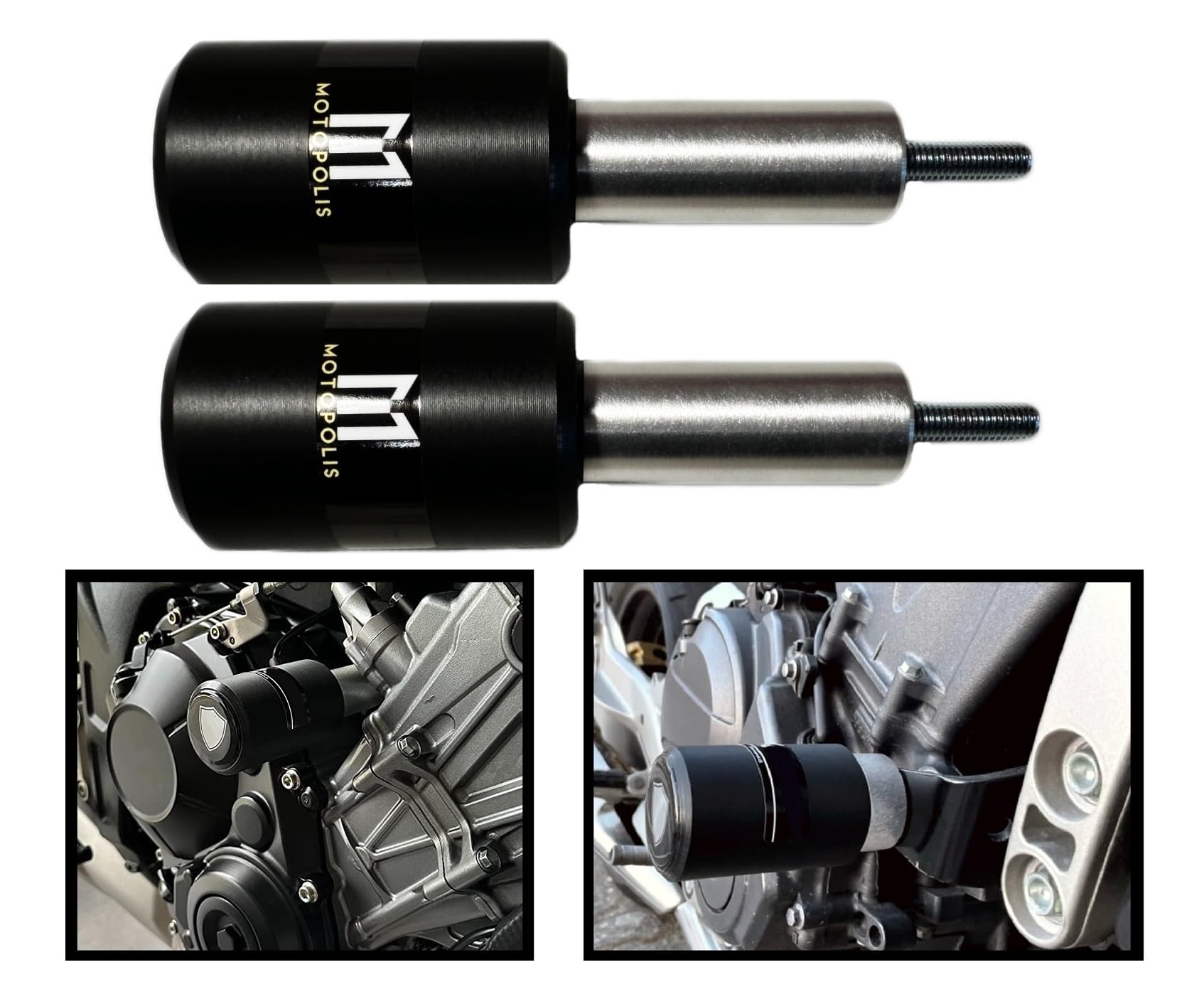 VOGE 125R - TOPES ANTICAIDA CRASH PADS PROTECTORS V2 - Protector de Moto Negro - Par de crash pads de choque sólidas - Compatible con VOGE 125R - Rear Left Outer, Rear Right Outer