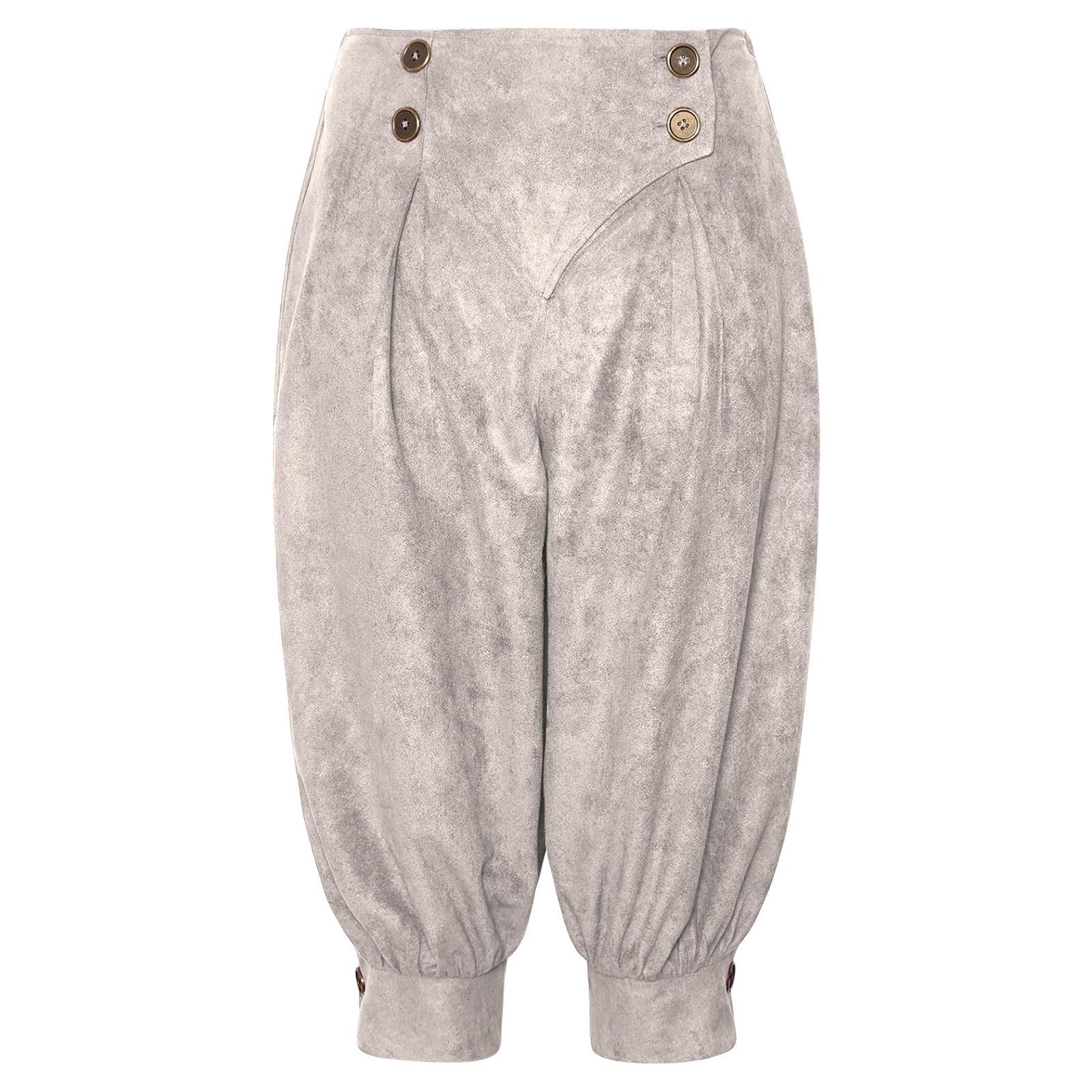 Halloween Kostüm Damen Piratin Outfit Cosplay Mittelalter Hose Laternenhose Verkleidung für Halloween Party Karneval Fasching Rollenspiel Bühne Renaissance Festival